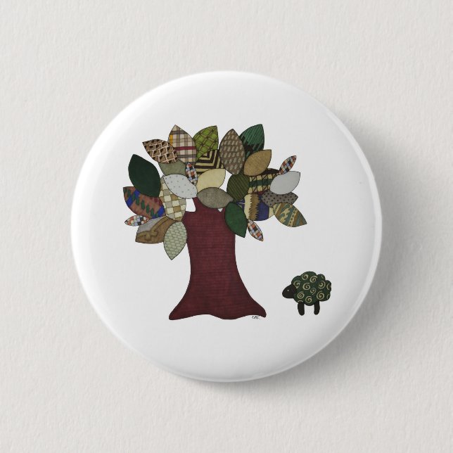 Schaltfläche "Schafe und Bäume" Button (Vorderseite)