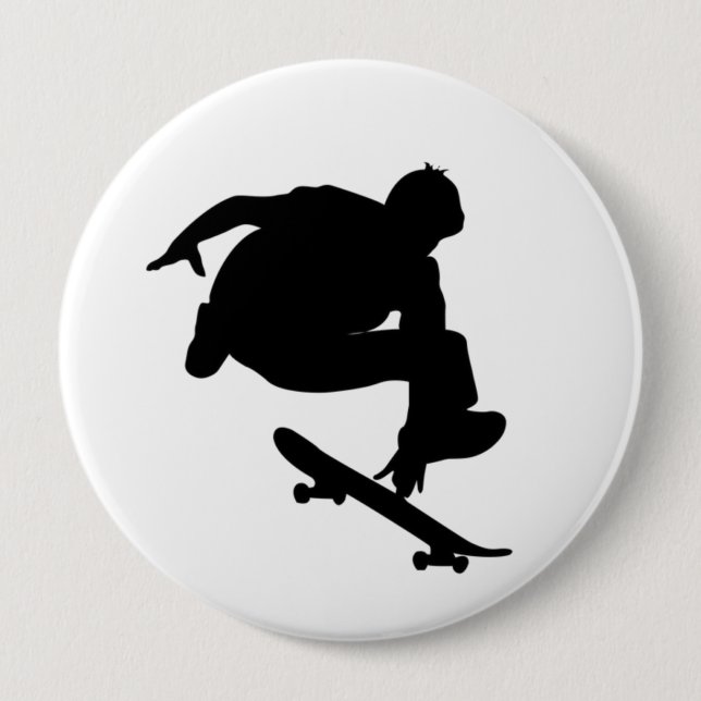 Schaltfläche "Schwarz bei der Skateboarder" Button (Vorderseite)