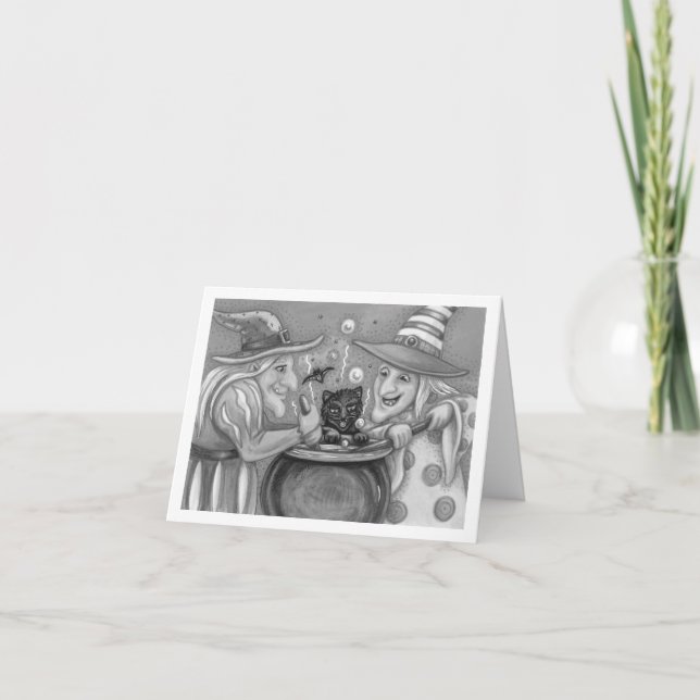 SCHALTFLÄCHE, SCHWARZE KATZE- UND HALLOWEEN BREW KARTE (Vorderseite)