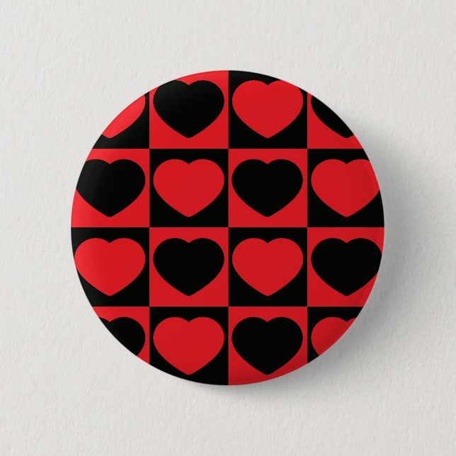Schaltfläche "Schwarze und rote Herzen" Button (Vorderseite)