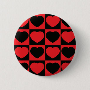 Schaltfläche "Schwarze und rote Herzen" Button
