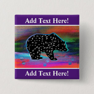 Schaltfläche "Schwarzer Bär Spirit Northern Lights Button