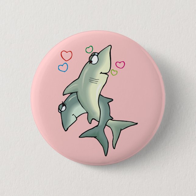 Schaltfläche Shark Liebe (pink) Button (Vorderseite)