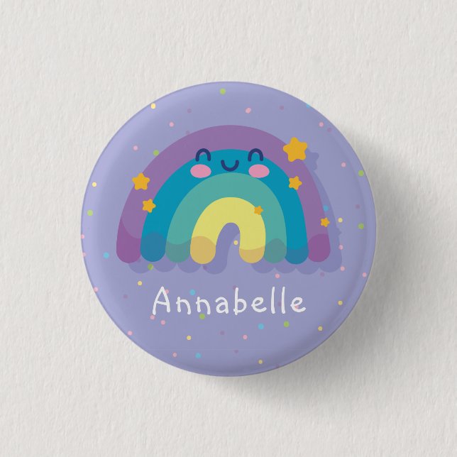 SCHALTFLÄCHE : SKIFAHREN MIT NIEDLICHEM RAINBOW BUTTON (Vorderseite)