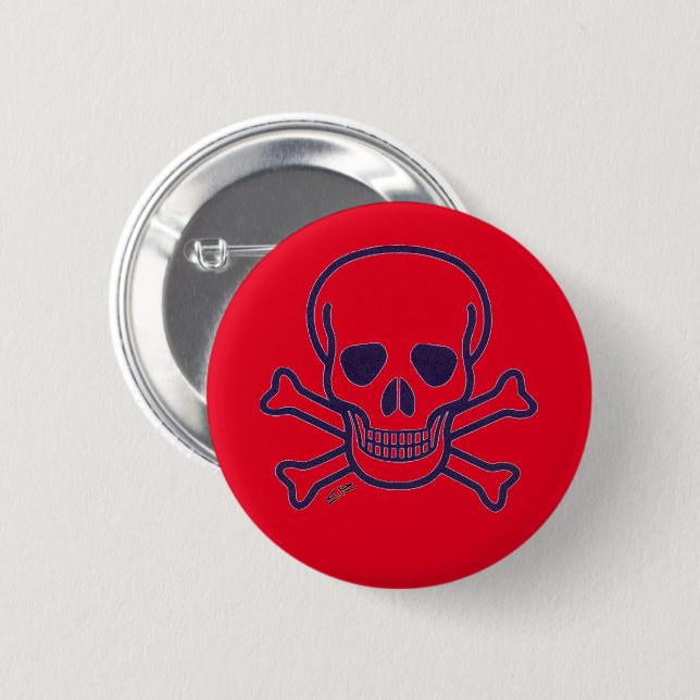 Schaltfläche "Skull in Bones red" Button (Vorne & Hinten)