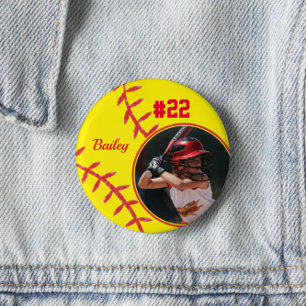 Schaltfläche "Softball Button Name Jersey Nummer F