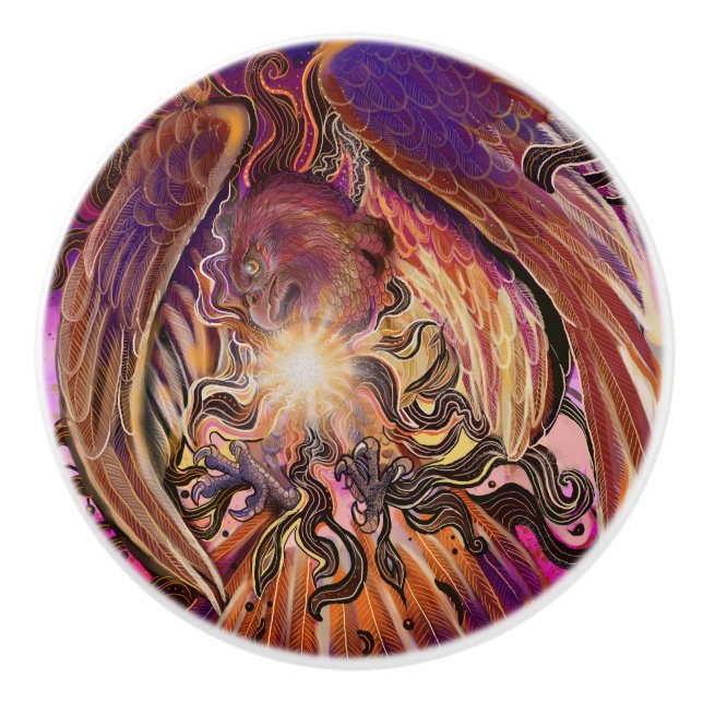 Schaltfläche Solar Burst Hawk Keramikknauf (Vorderseite)