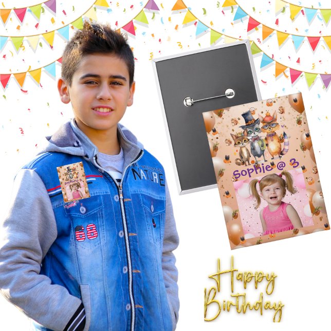 Schaltfläche "Spooky Party Animes Kindergeburtstag Button (Von Creator hochgeladen)