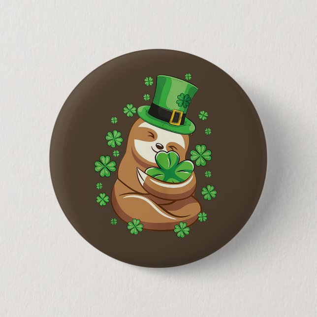 Schaltfläche "St. Patrick's Day Sloth" Button (Vorderseite)