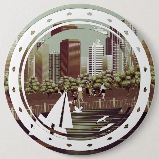 Schaltfläche "Stadtlandschaft" Button (Vorderseite)