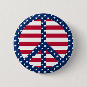 Schaltfläche "Stars & Stripes Peace Symbol" Button