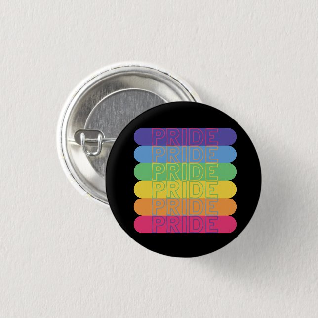 Schaltfläche Stolz in Regenbogenfarben Button (Vorne & Hinten)