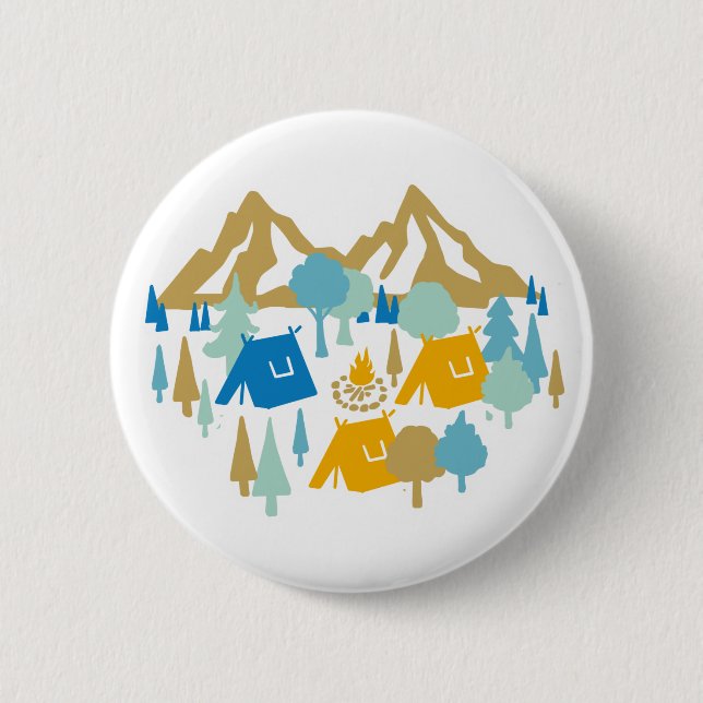 Schaltfläche Summer Forest Camping Button (Vorderseite)