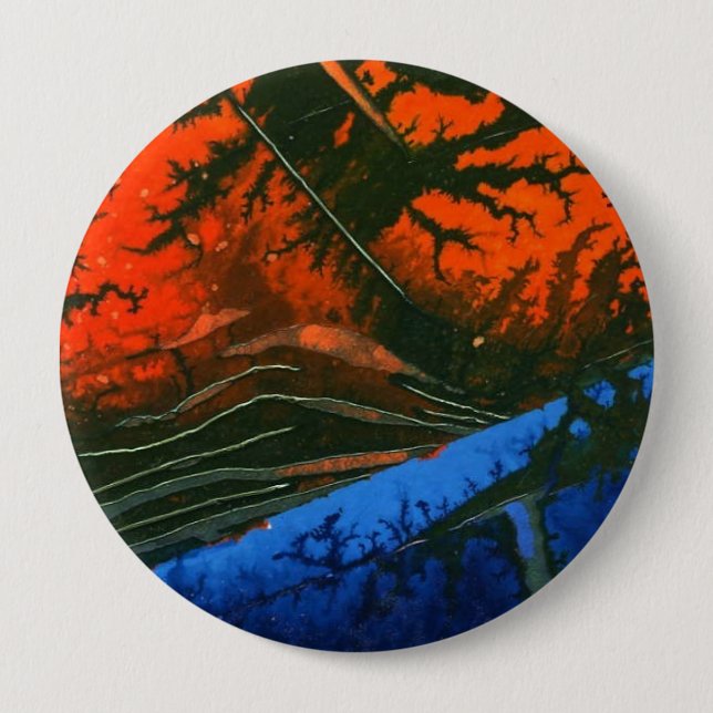 Schaltfläche "Sumpffeuer 6" Abstrakte Kunst Button (Vorderseite)