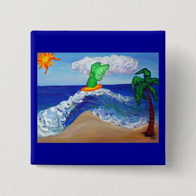 Schaltfläche "Surfing Angel Raphael" Button (Vorderseite)