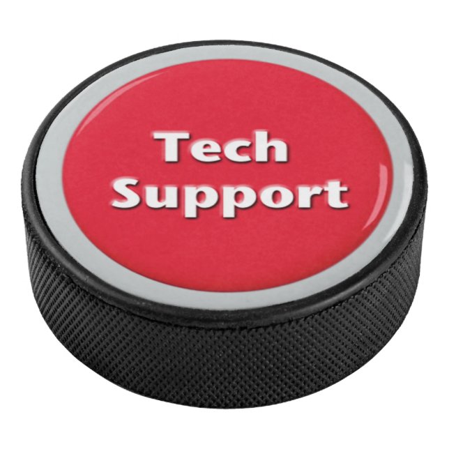 Schaltfläche "Technischer Support - Red Panic" Eishockey Puck (3/4)