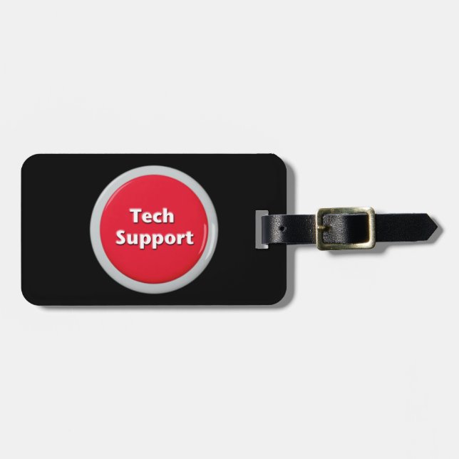 Schaltfläche "Technischer Support - Red Panic" Gepäckanhänger (Vorderseite horizontal)