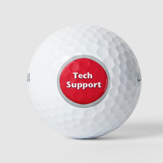 Schaltfläche "Technischer Support - Red Panic" Golfball (Vorderseite)