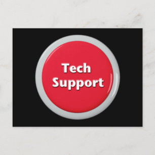 Schaltfläche "Technischer Support - Red Panic" Postkarte