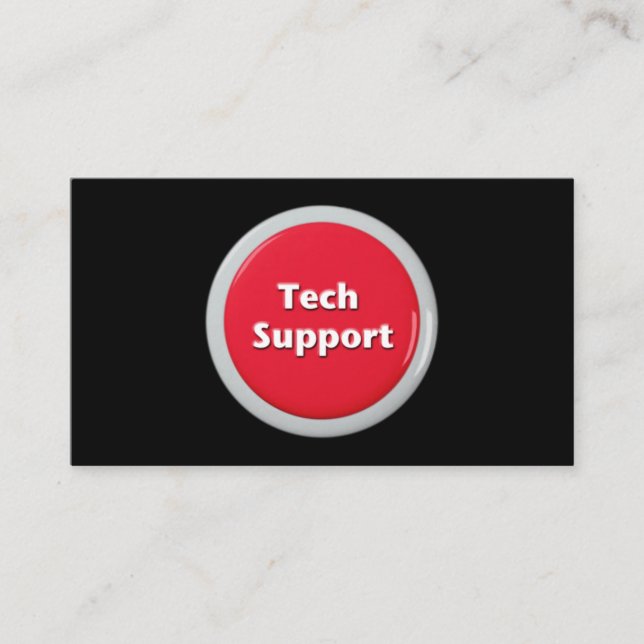 Schaltfläche "Technischer Support - Red Panic" Visitenkarte (Vorderseite)