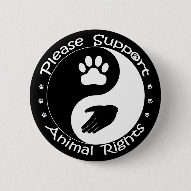 Schaltfläche "Tierrechte unterstützen" Button (Vorderseite)