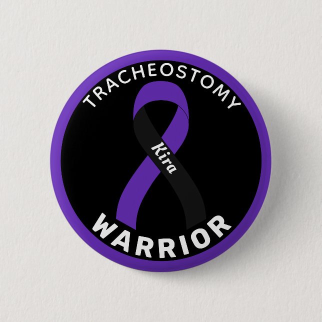 Schaltfläche "Tracheostomer Warrior Ribbon White" Button (Vorderseite)