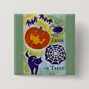 Schaltfläche Trick oder Treat Halloween Button