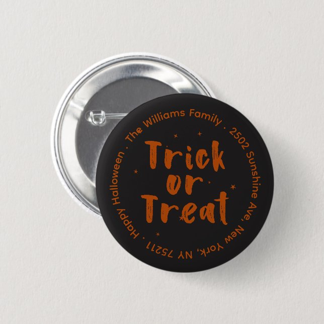 Schaltfläche Trick oder Treat Halloween Button (Vorne & Hinten)
