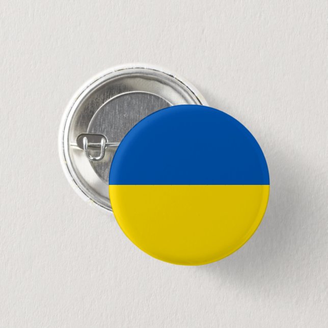 Schaltfläche "Ukraine" für blaues und gelbes Butto Button (Vorne & Hinten)