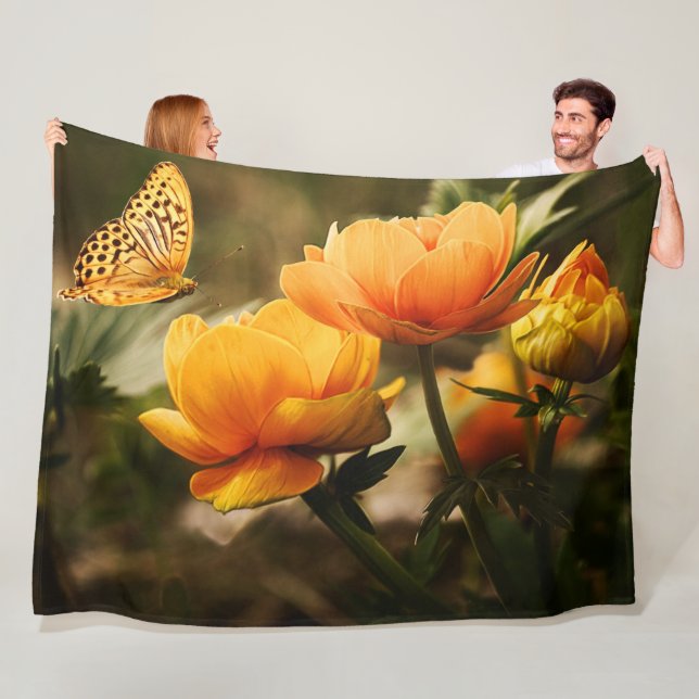 SCHALTFLÄCHE UND BLUME FLEECEDECKE (Beispiel)
