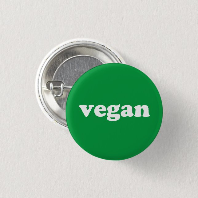 Schaltfläche vegan grün und weiß Button (Vorne & Hinten)