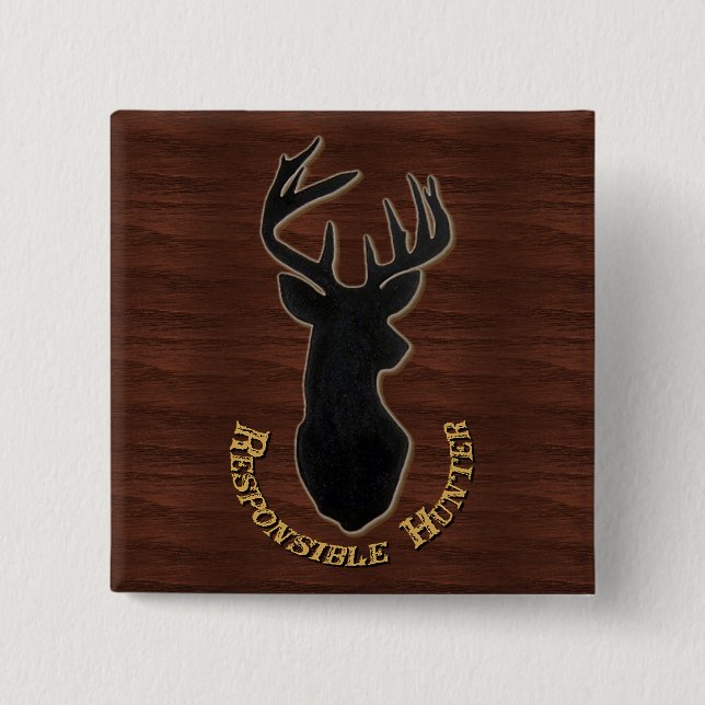 Schaltfläche Verantwortlicher Jäger-Hirschmuster Button (Vorderseite)