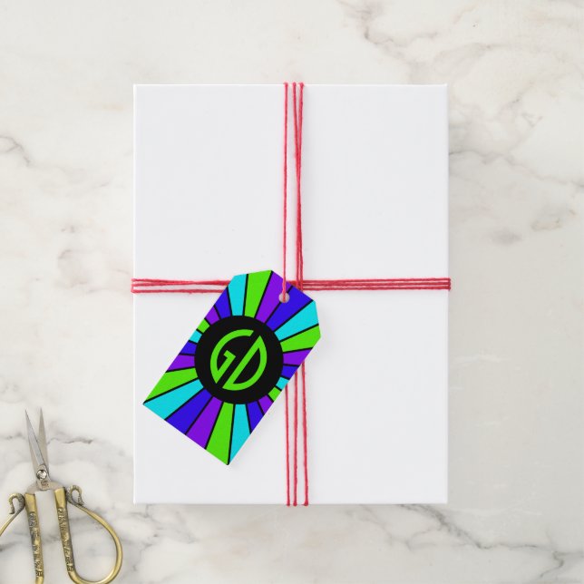 SCHALTFLÄCHE VII + Foto, Text, Monogramm Geschenkanhänger (Mit Garn)