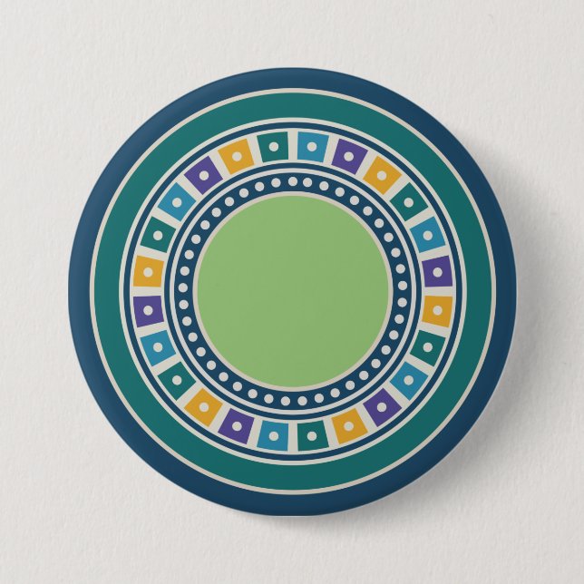 Schaltfläche "Vintages Geometriemuster" Button (Vorderseite)