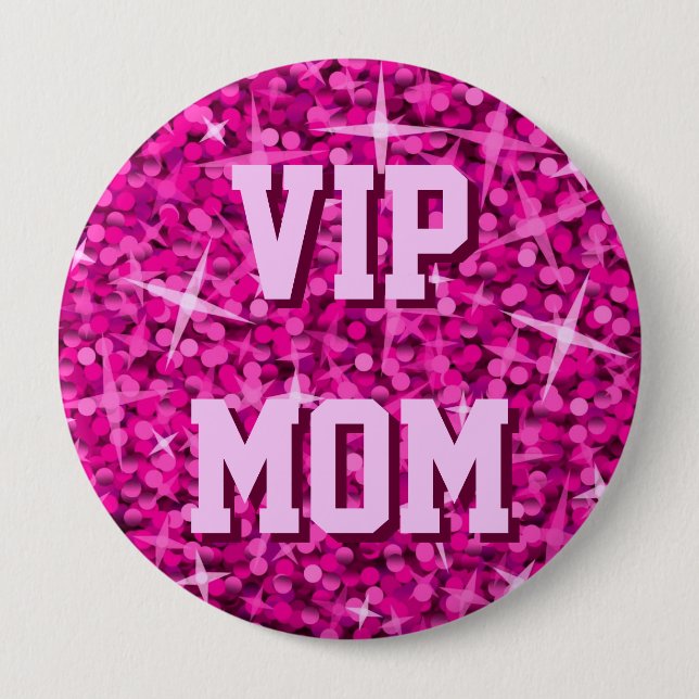 Schaltfläche "VIP-MAMA" in Glitz Pink Button (Vorderseite)