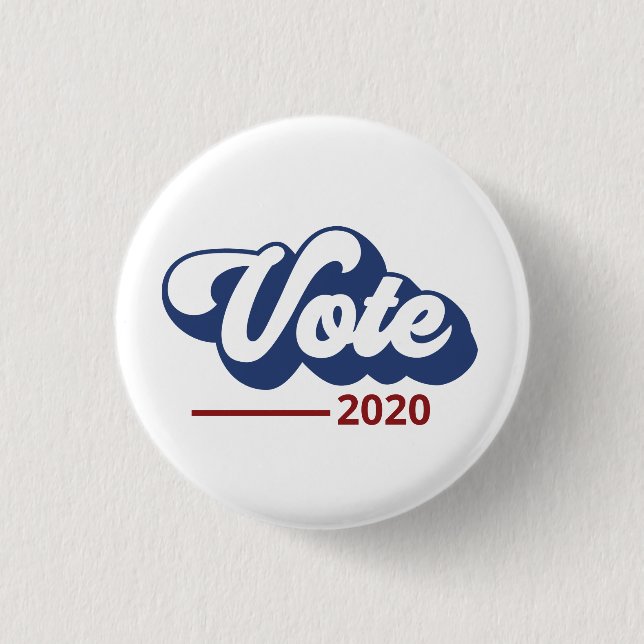 Schaltfläche "Vote 2020 Retro Red & Blue" Button (Vorderseite)