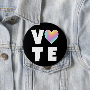 Schaltfläche VOTE Pastel Rainbow Heart Button