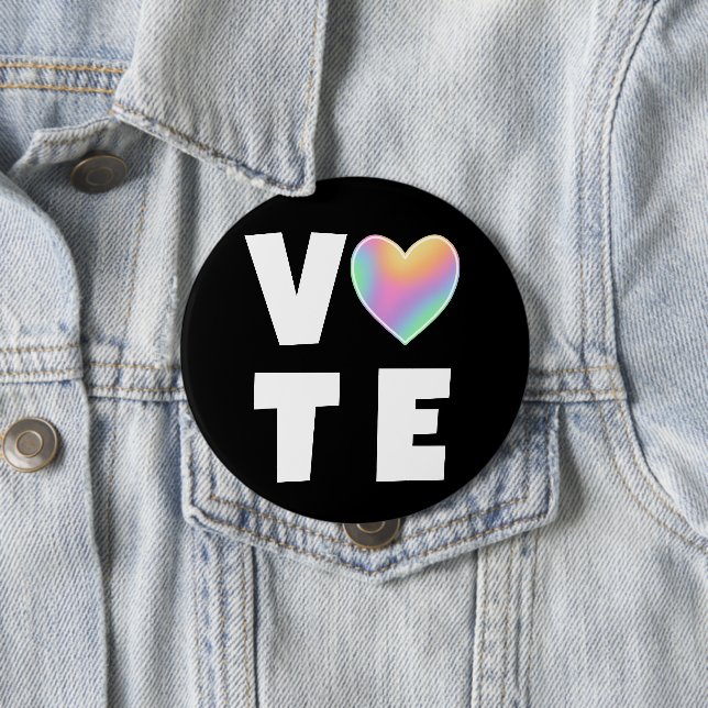 Schaltfläche VOTE Pastel Rainbow Heart Button (Beispiel)