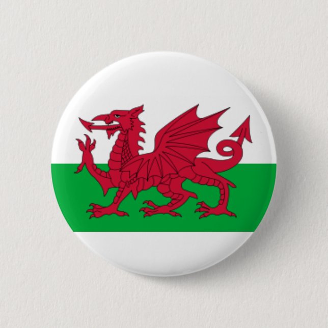 Schaltfläche - Walisische Flagge Button (Vorderseite)