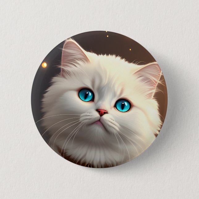 Schaltfläche "Weiße Katze" Button (Vorderseite)