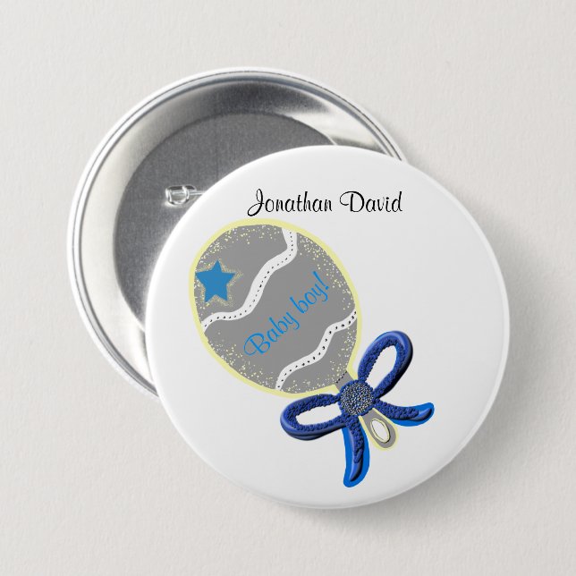 Schaltfläche "Welcome Baby Boy" Button (Vorne & Hinten)