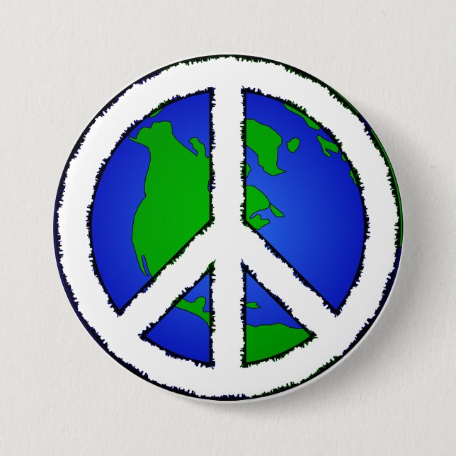 Schaltfläche "Weltfrieden - Erde und Frieden" Button (Vorderseite)