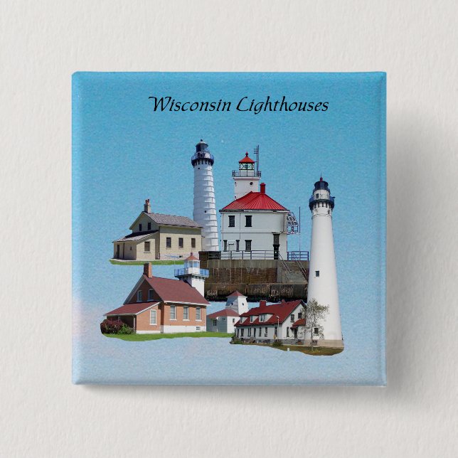 Schaltfläche Wisconsin Leuchtturm Button (Vorderseite)