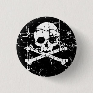 Schaltfläche "Work Cracked Skull and Crossbones" Button