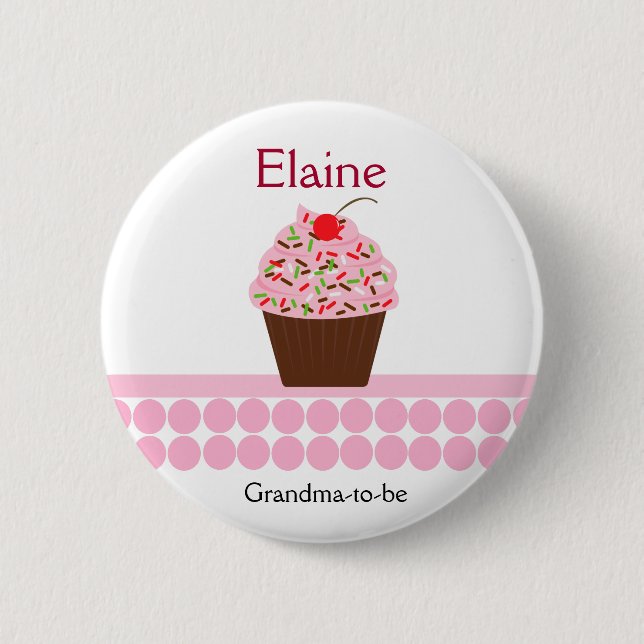Schaltfläche "Yummy Cupcake NAME TAG Personalisier Button (Vorderseite)