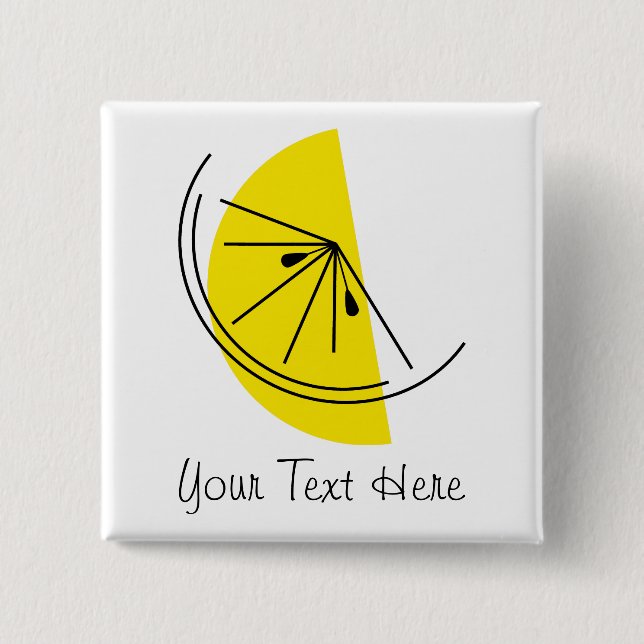 Schaltfläche Zitrus Lemon Text Button (Vorderseite)
