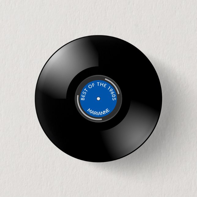 Schaltfläche zum Design von Vinyl Record Album Button (Vorderseite)