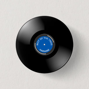 Schaltfläche zum Design von Vinyl Record Album Button