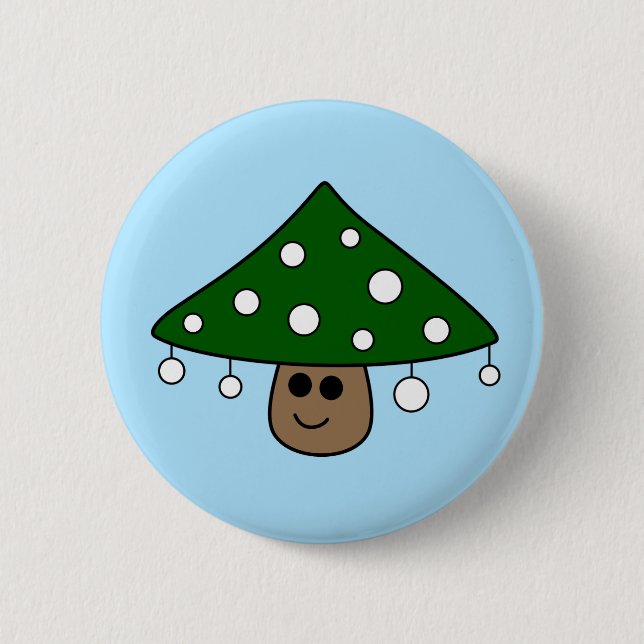 Schaltfläche zum Mushroom-Weihnachtsbaum Button (Vorderseite)