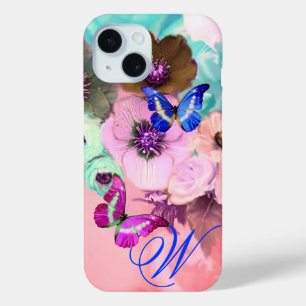 SCHALTFLÄCHEN, AQUAMARINE ROSE UND ANEMONEN-BLUME Case-Mate iPhone HÜLLE